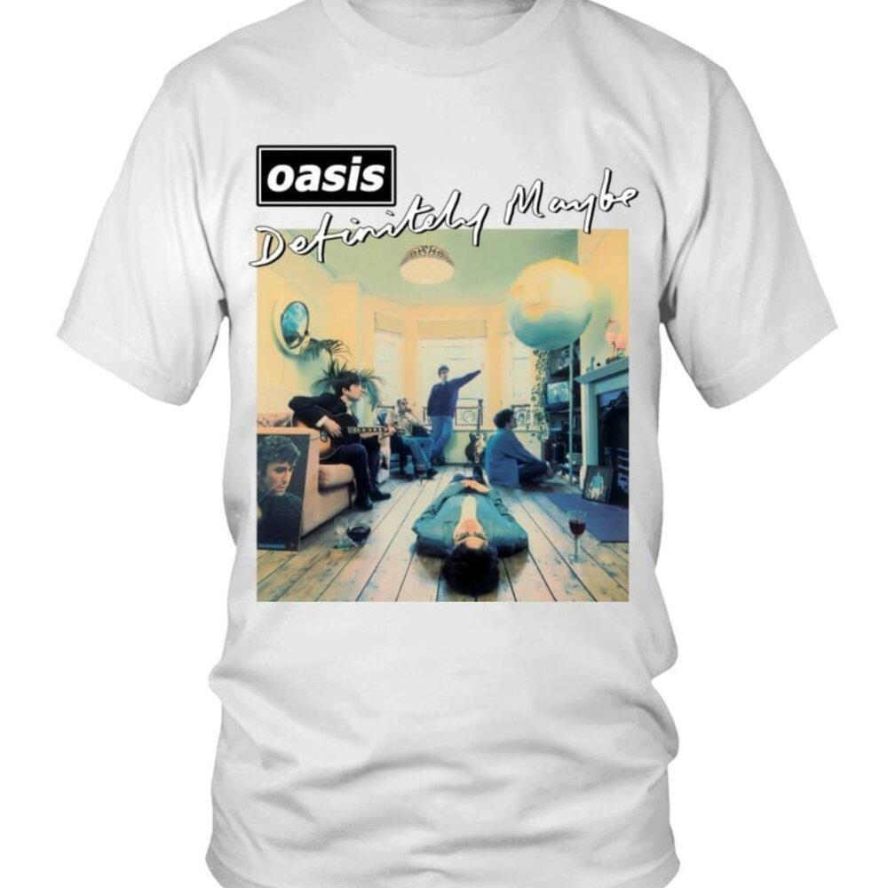 Oasis Definitely Maybe Rock Band Album Cover Music Fan Gift Graphic T-Shirt